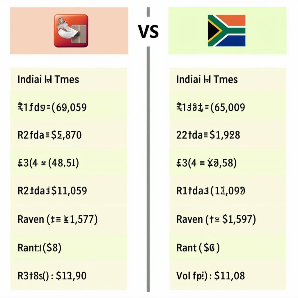 Comparing Value of Indian Rupees and South African Rand