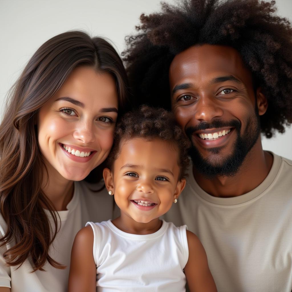 A Happy Interracial Family