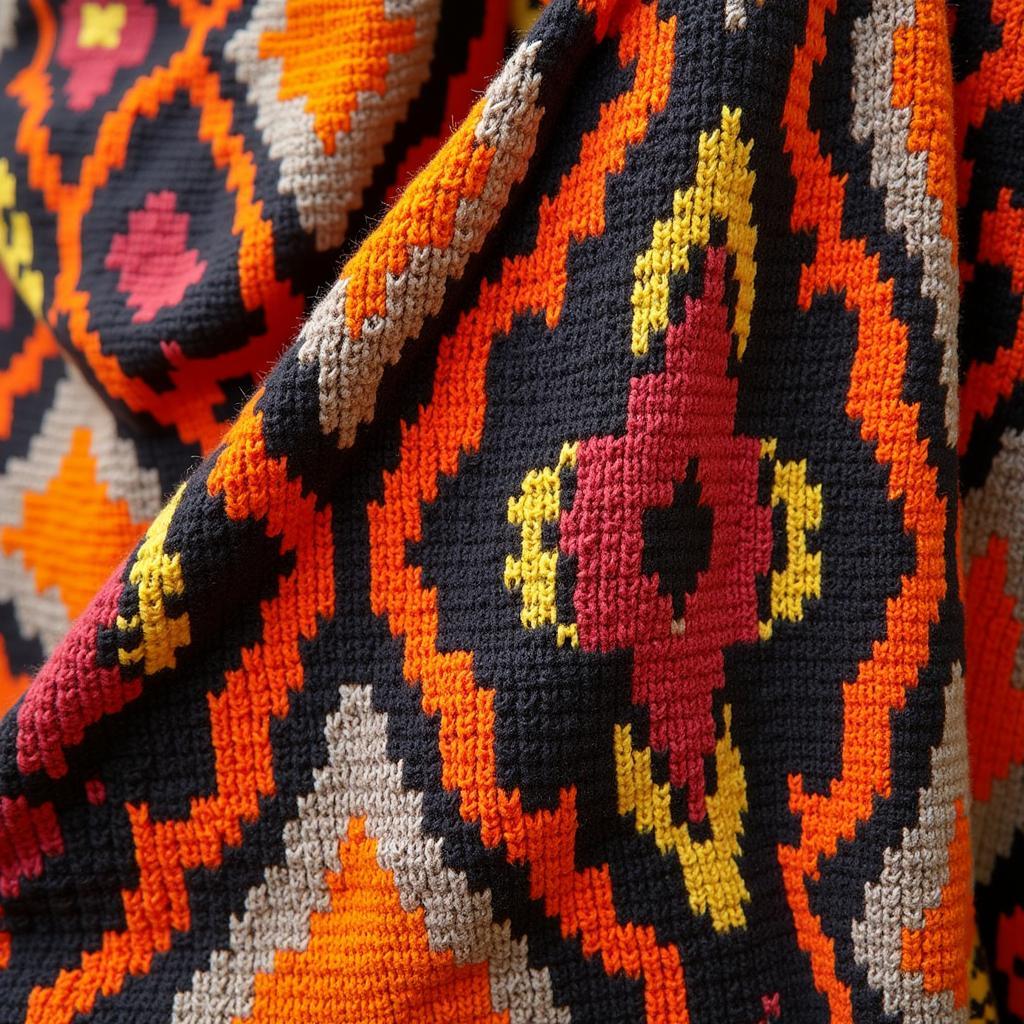 Intricate African Knitting Pattern Detail