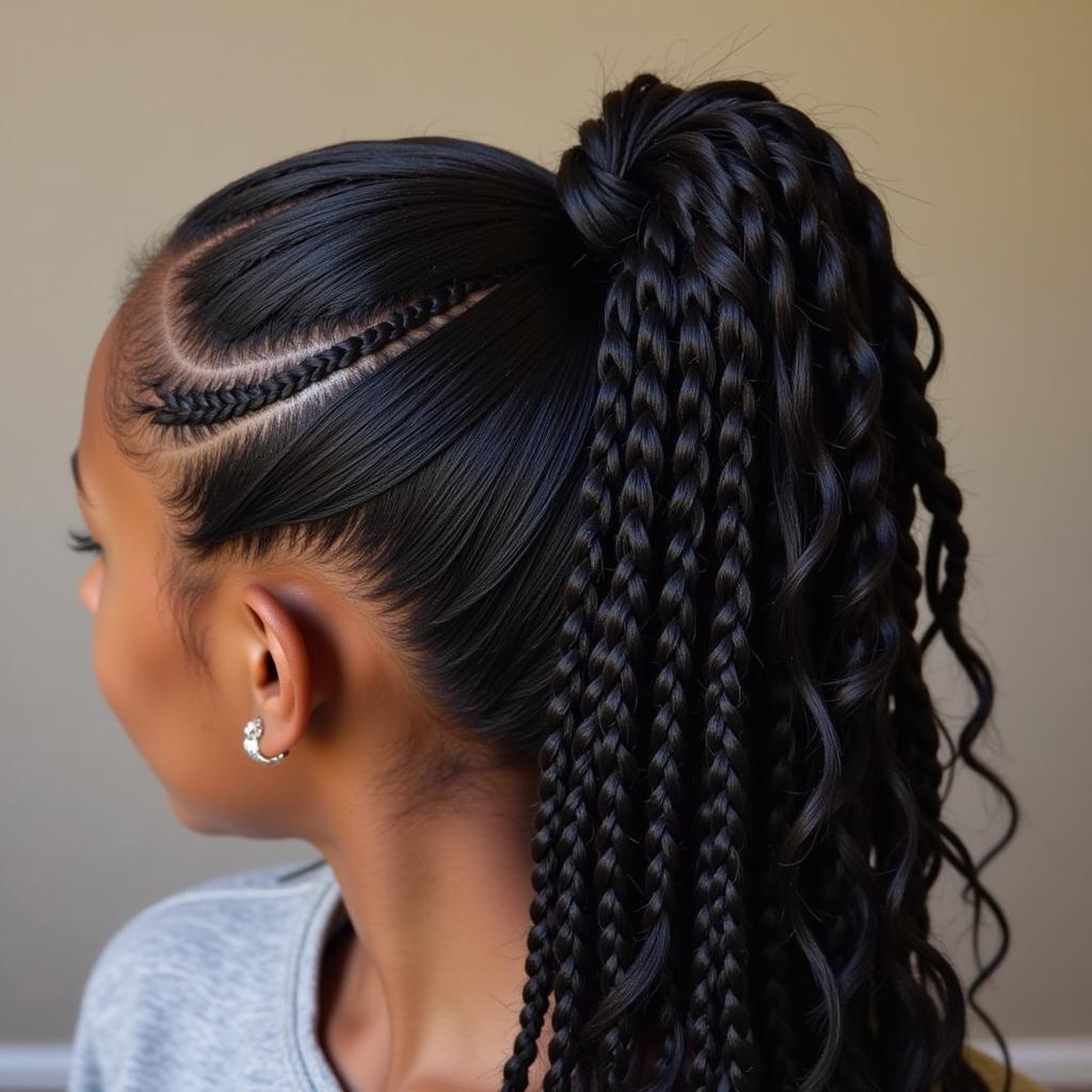 Intricate Braided Ponytail Hairstyle