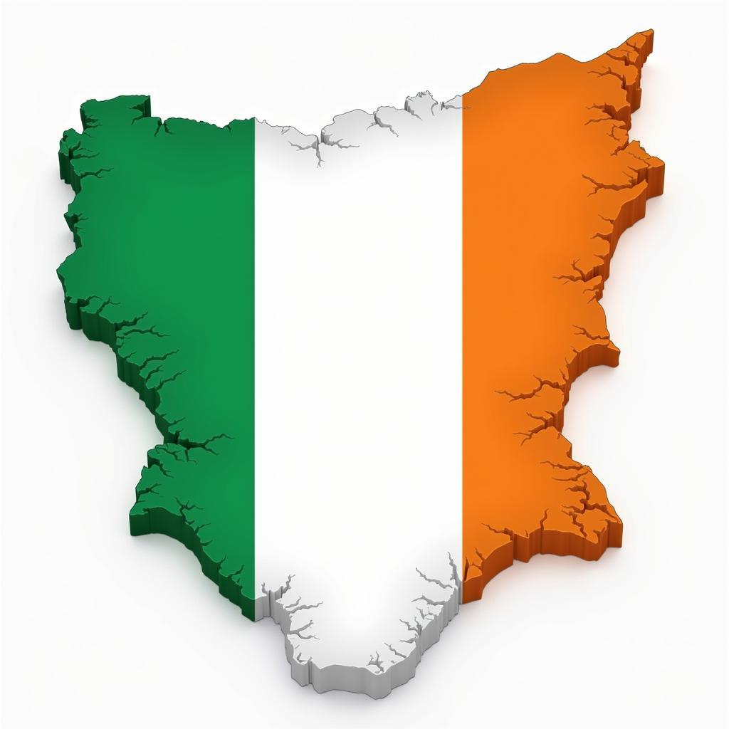 Ivory Coast flag superimposed on a map