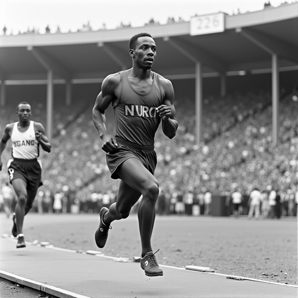 Jesse Owens at the 1936 Berlin Olympics