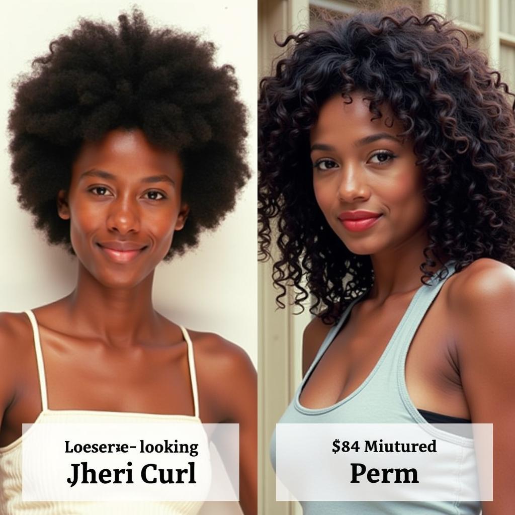 Evolution of the Jheri Curl: A comparison of the looser Jheri Curl with the more defined 80s perm styles, illustrating the stylistic shift.