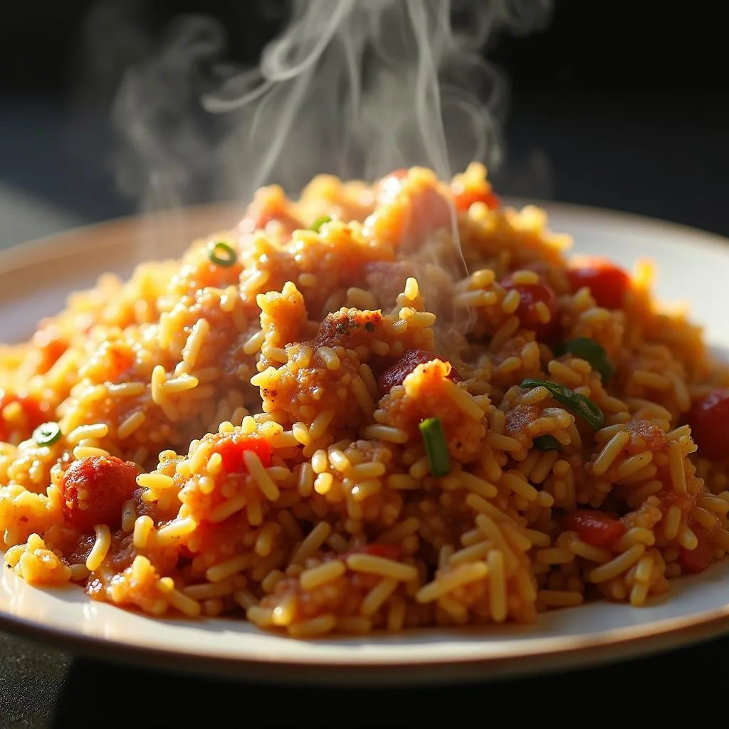 Jollof rice, a vibrant West African dish