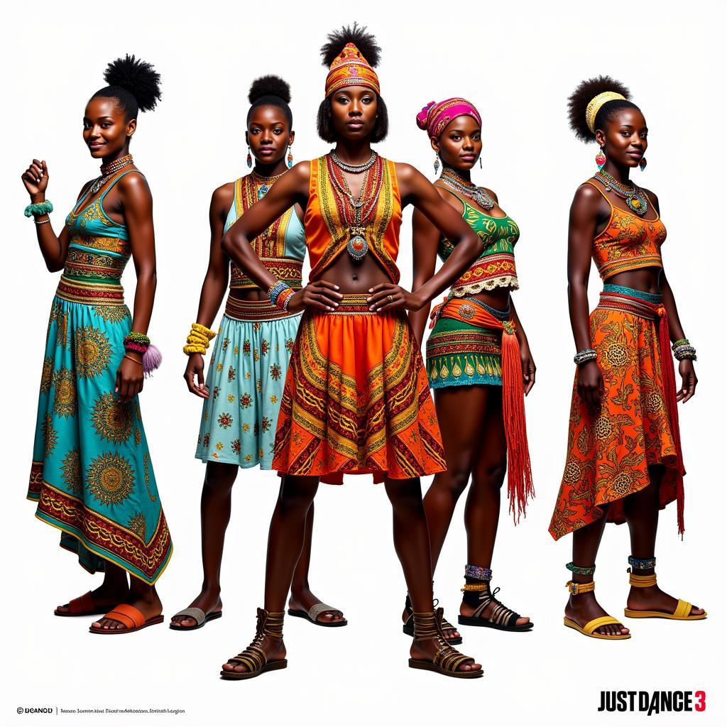 Colorful and Intricate African-Inspired Costumes in Just Dance 3