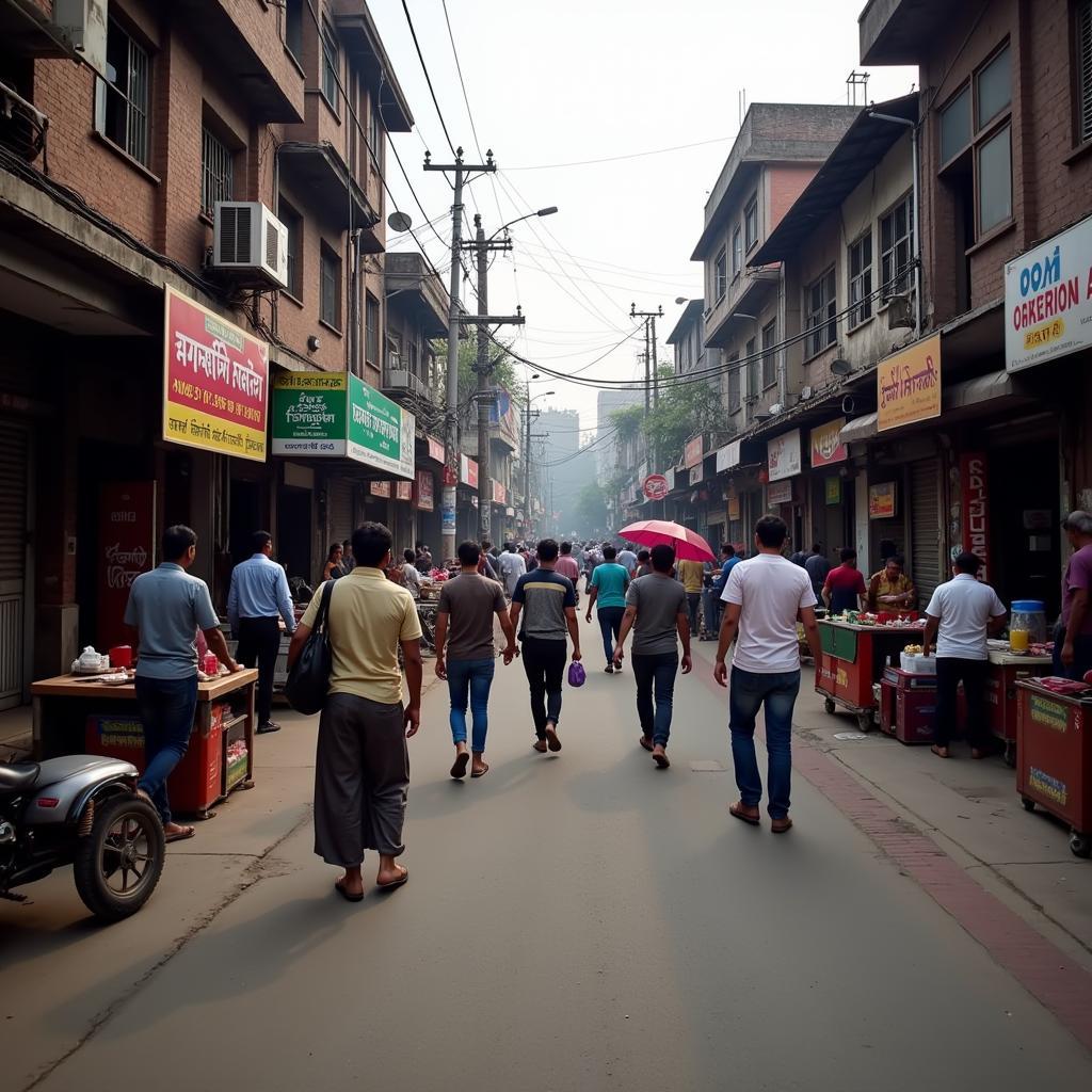 Busy street scene in Kalyan Nagar