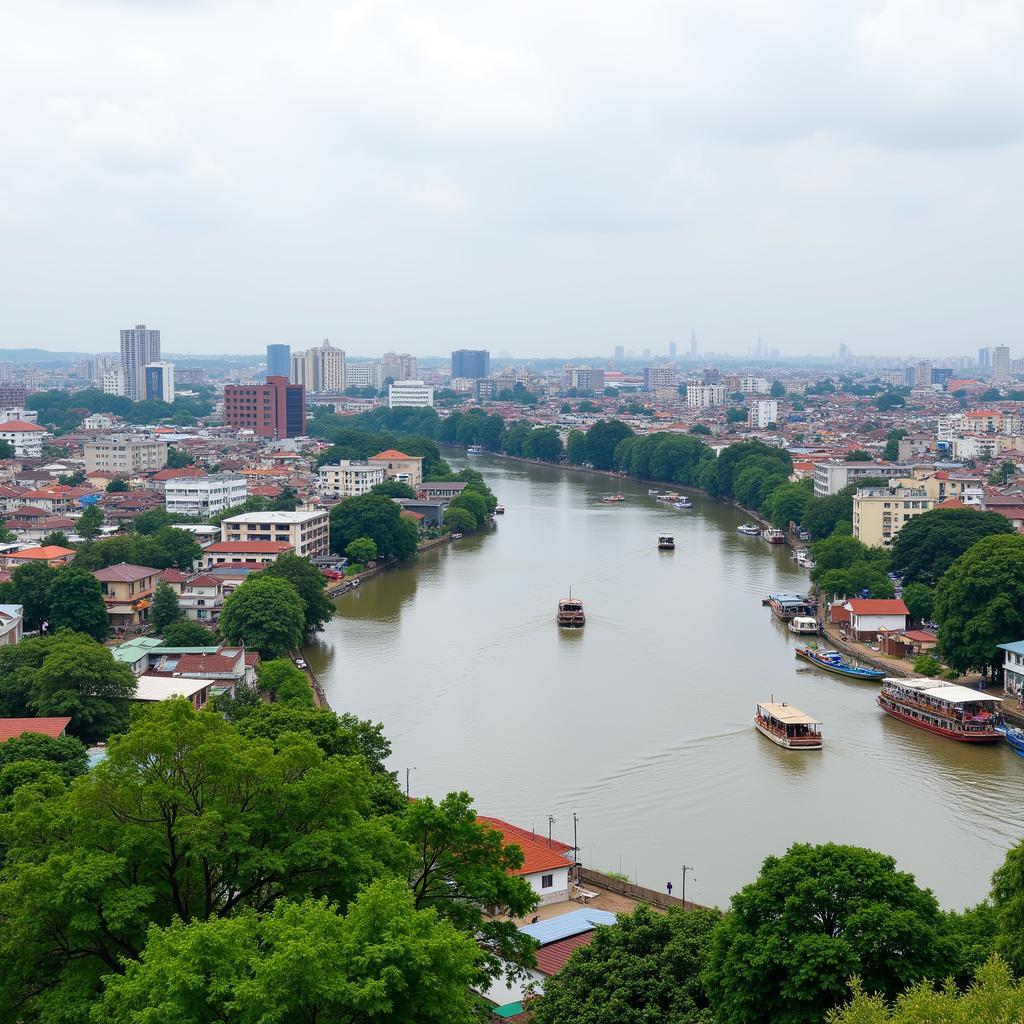 Kinshasa Cityscape with Congo River View