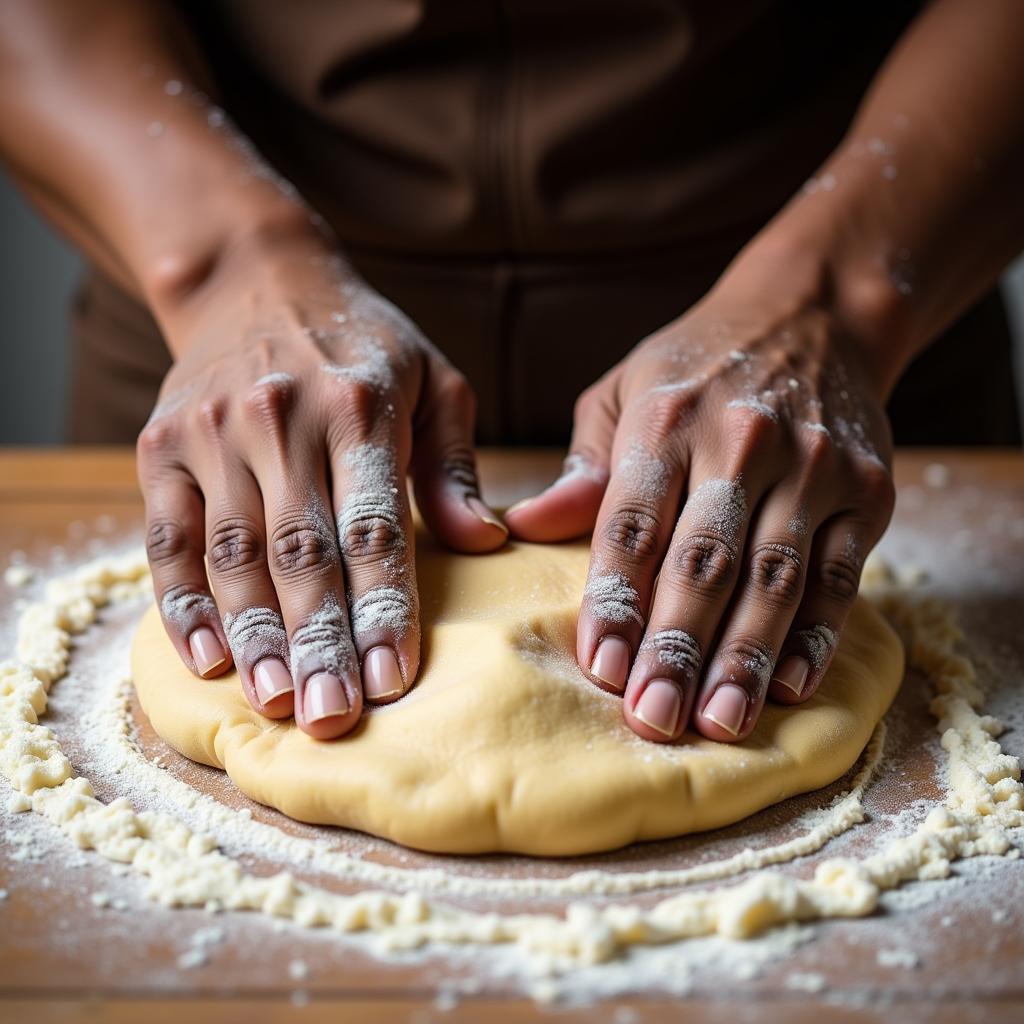 Kneading African Chapati Dough