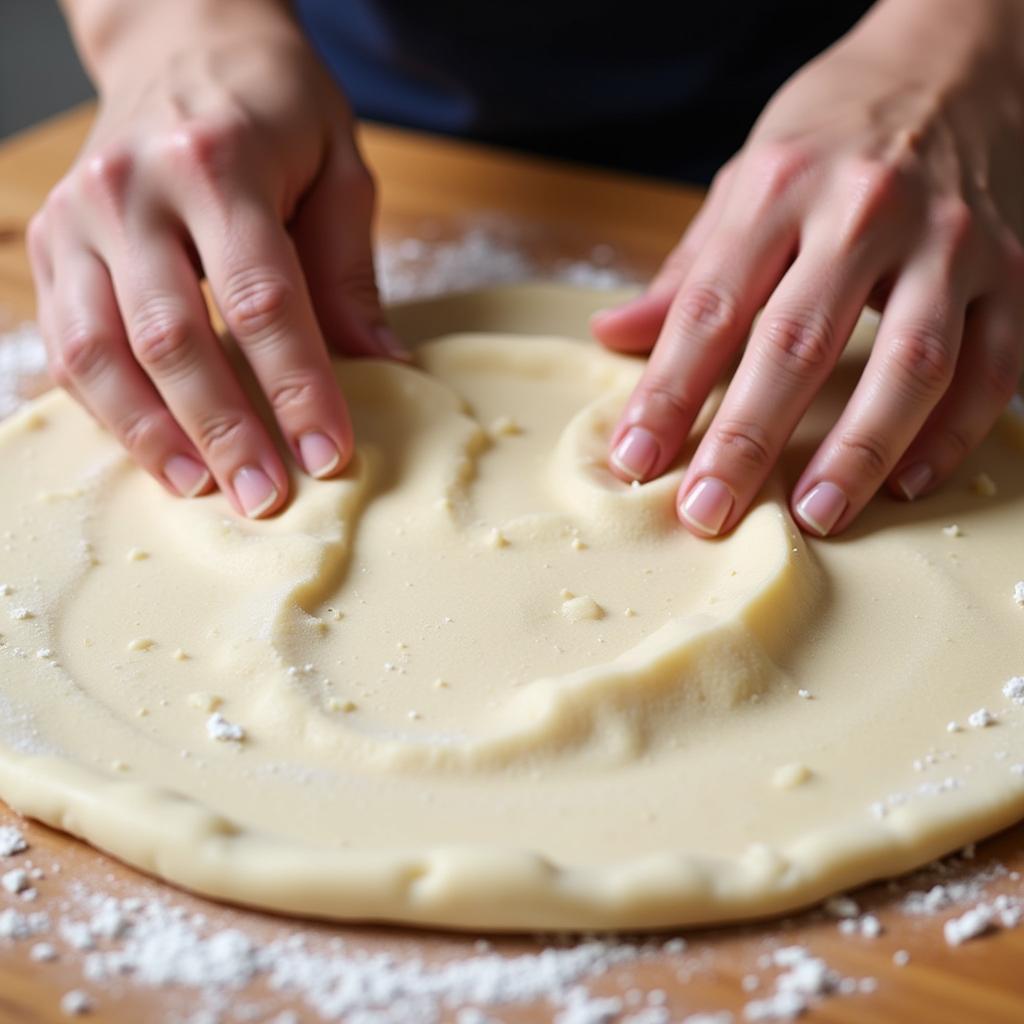 kneading african chapati dough