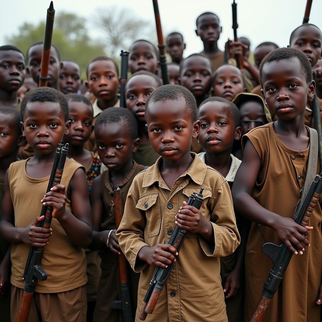 Child soldiers associated with Joseph Kony's LRA