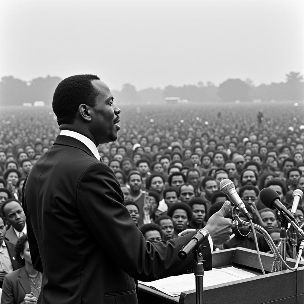 Kwame Nkrumah addressing a crowd