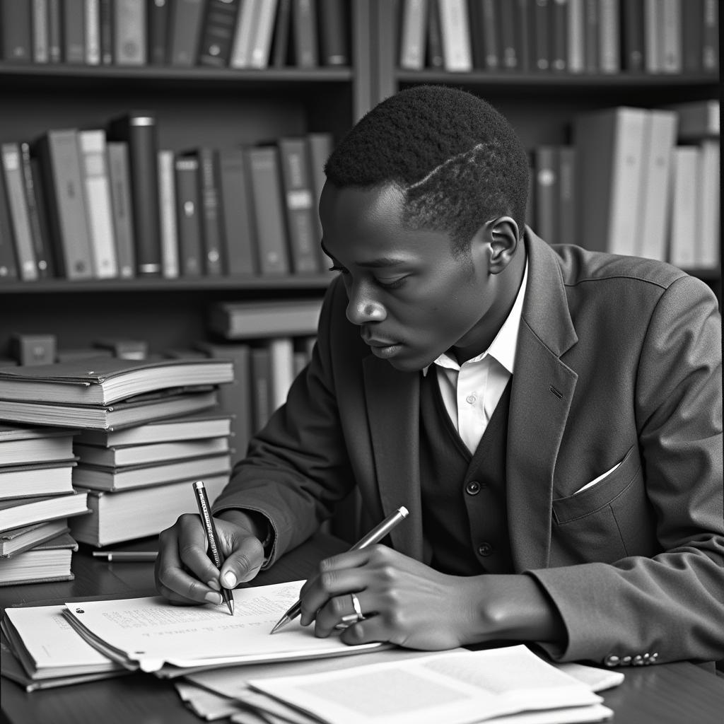 Kwame Nkrumah studying