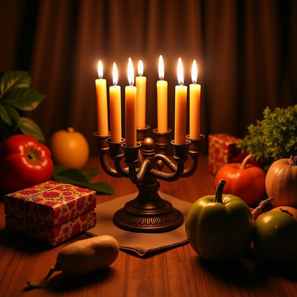 Kwanzaa Kinara and symbols