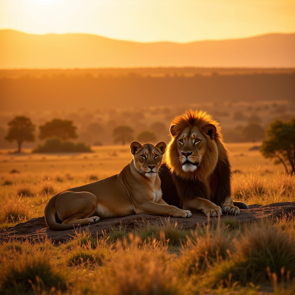 Lion Pride on the African Savanna in 2880x1800 Resolution