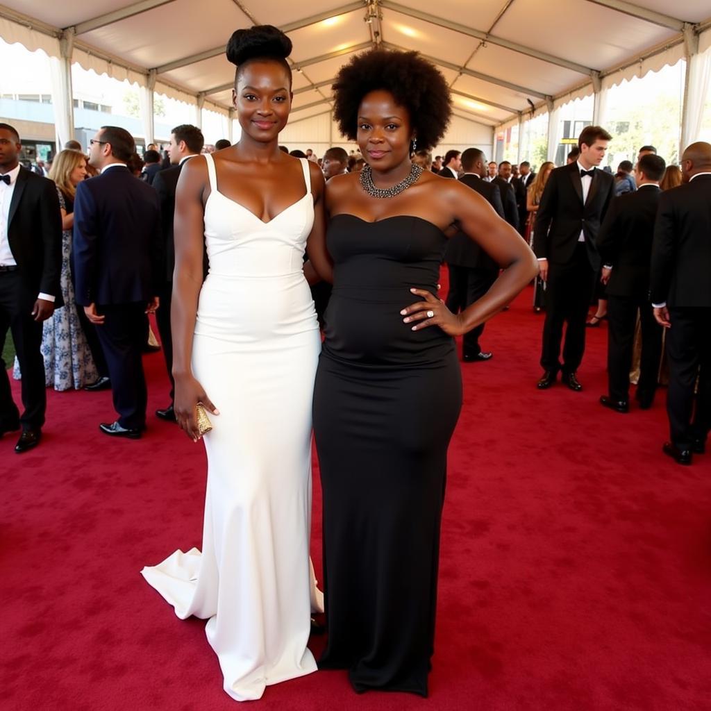 Lupita Nyong'o and Danai Gurira on the Red Carpet