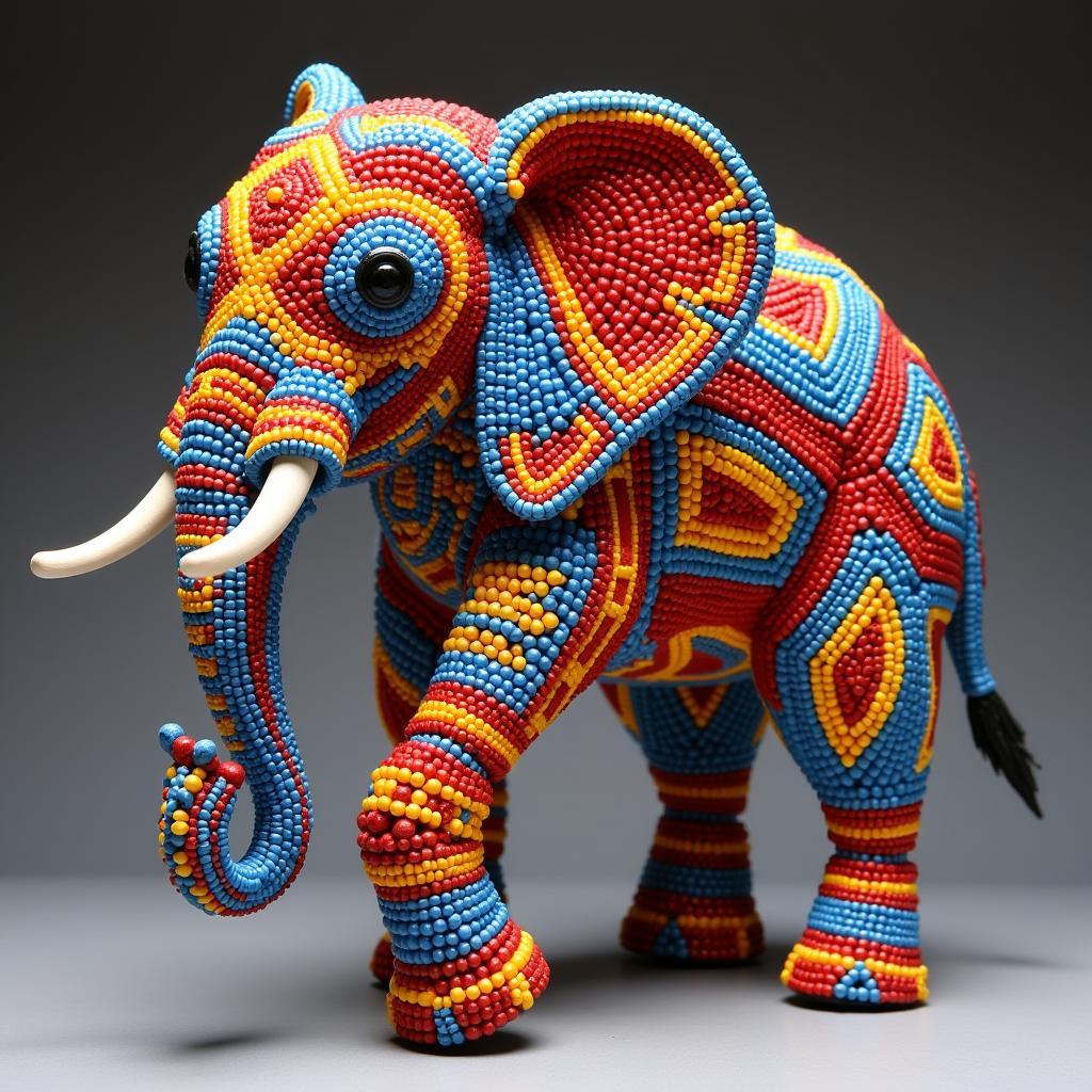 Maasai Beaded Elephant Figurine