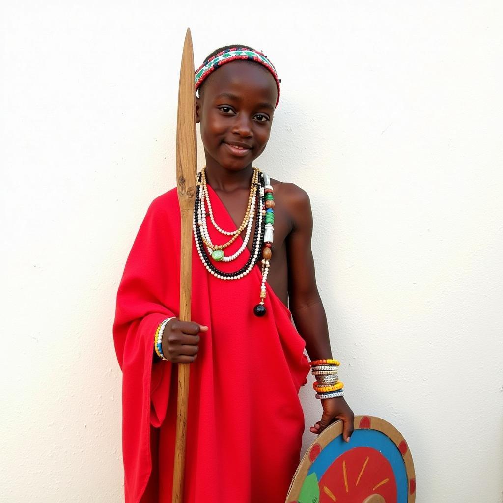 DIY Maasai Warrior Costume for Boys