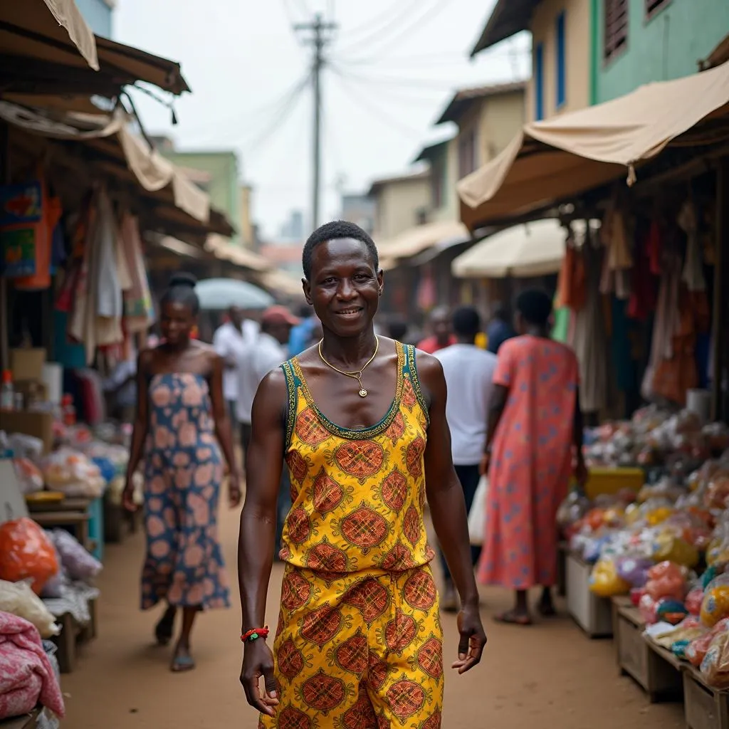 Bustling Makola Market in Accra