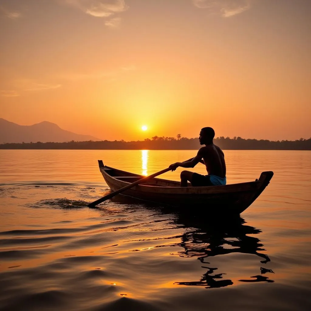 Traditional fisherman on Lake Malawi