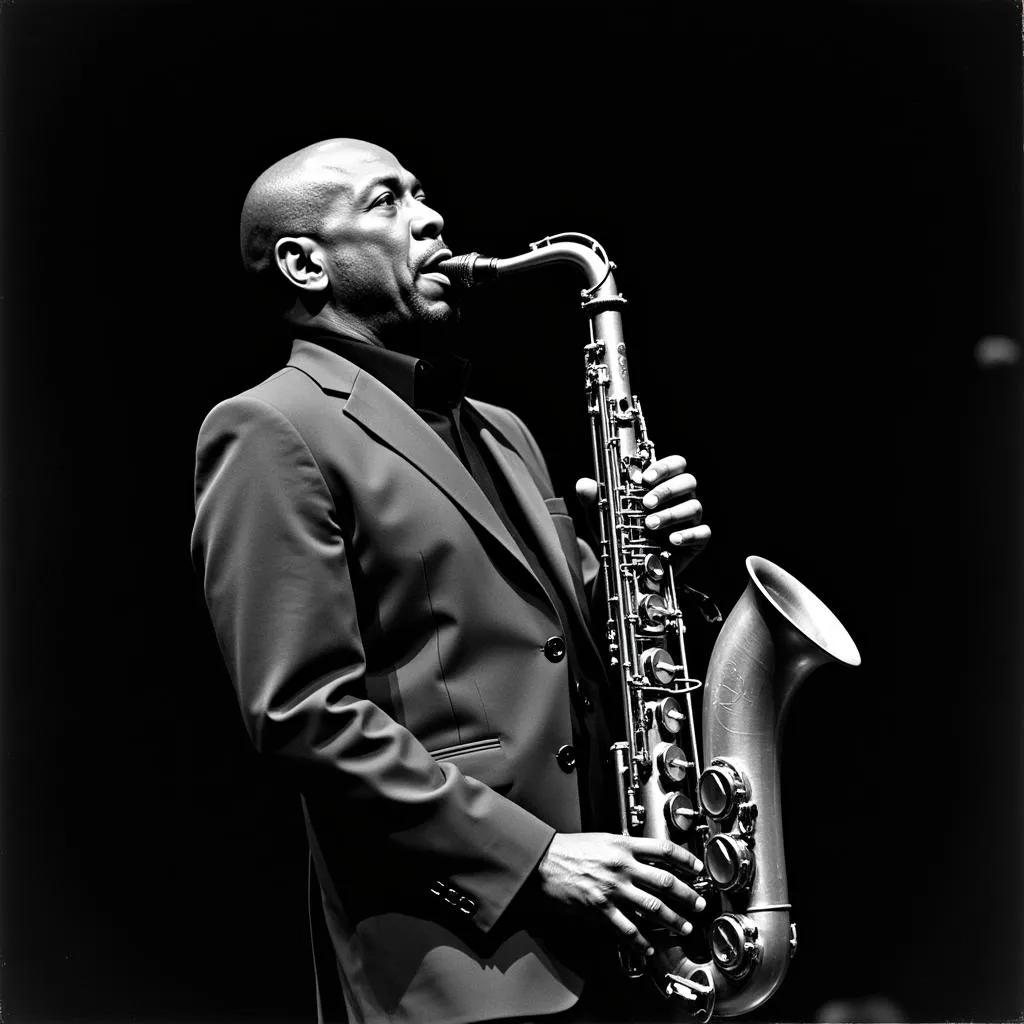 Manu Dibango Performing with Saxophone