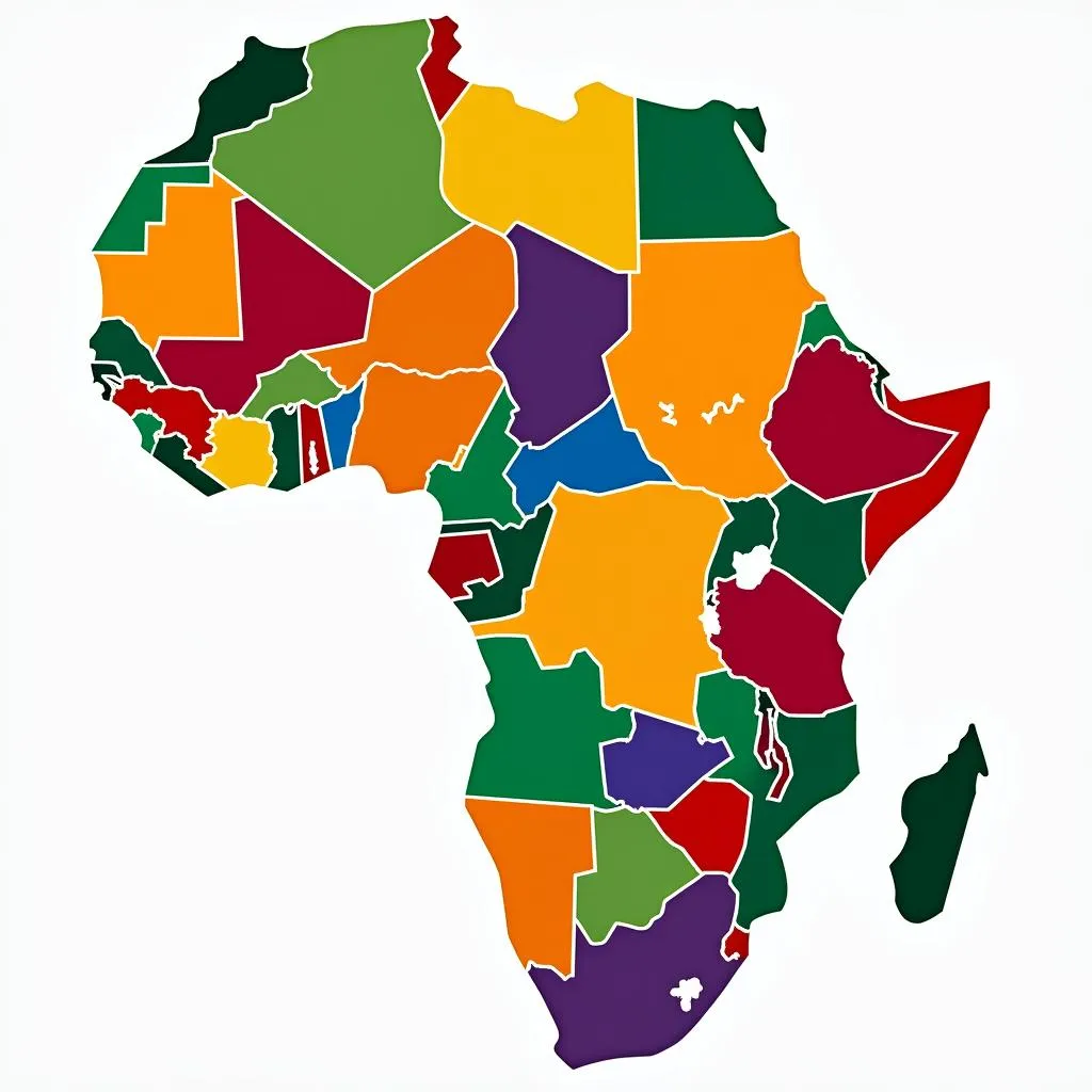 Map of Africa Highlighting 1960 Independence