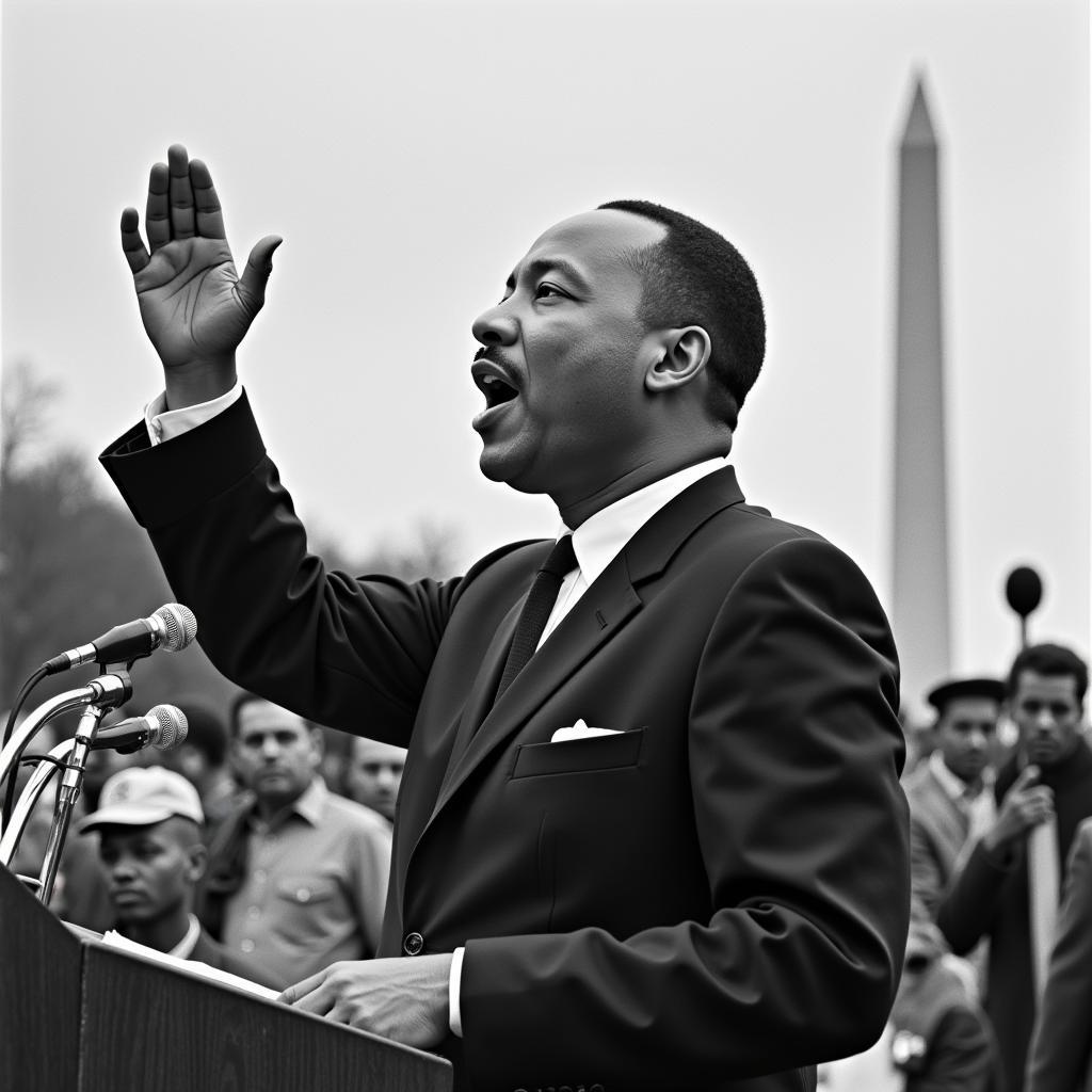 Martin Luther King Jr. Delivering His Iconic "I Have a Dream Speech"