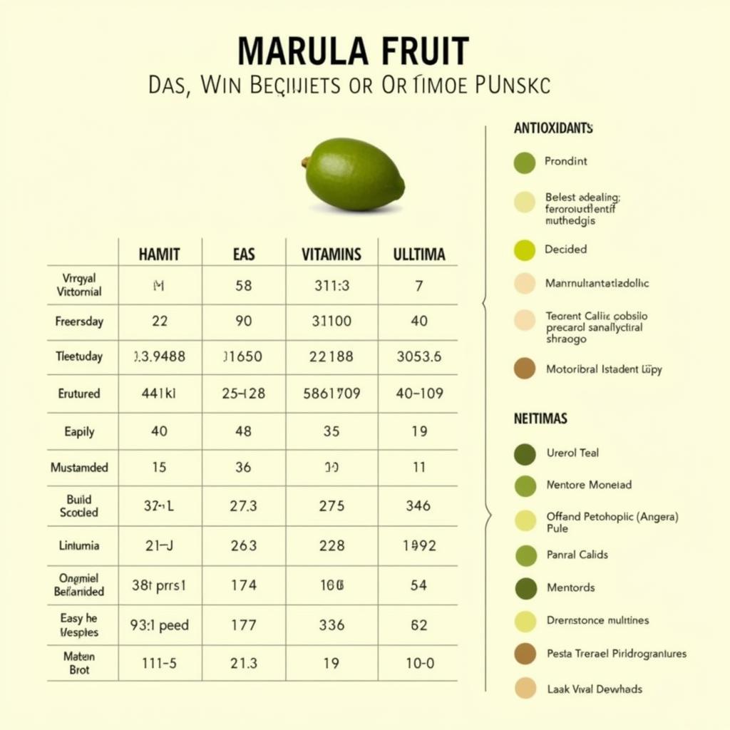 Nutritional Chart of Marula Fruit