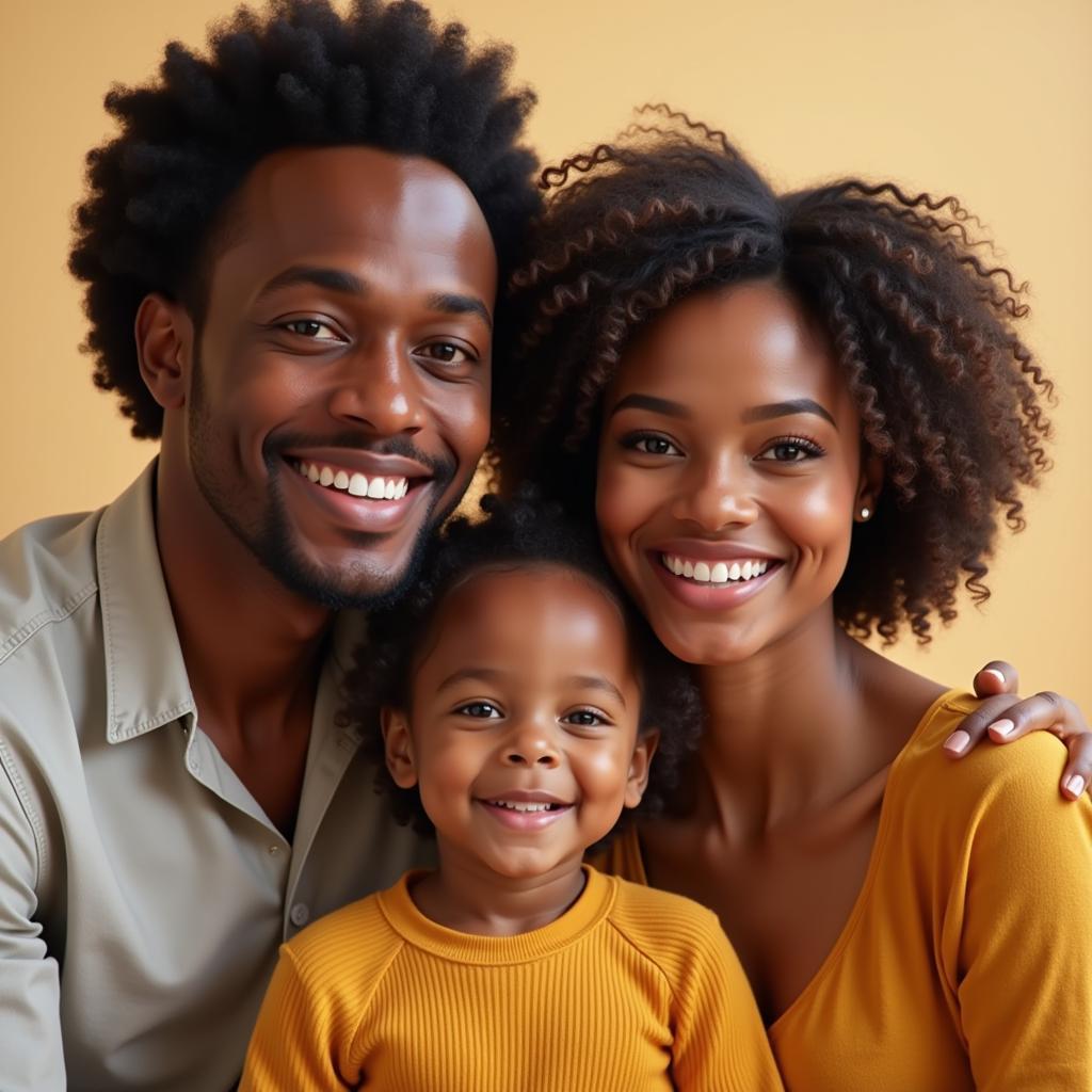 Modern African American Family Portrait