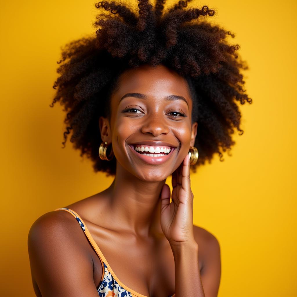 Modern African American Woman with Natural Hairstyle