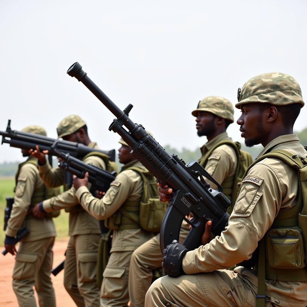 Modern African Artillery Training Exercise