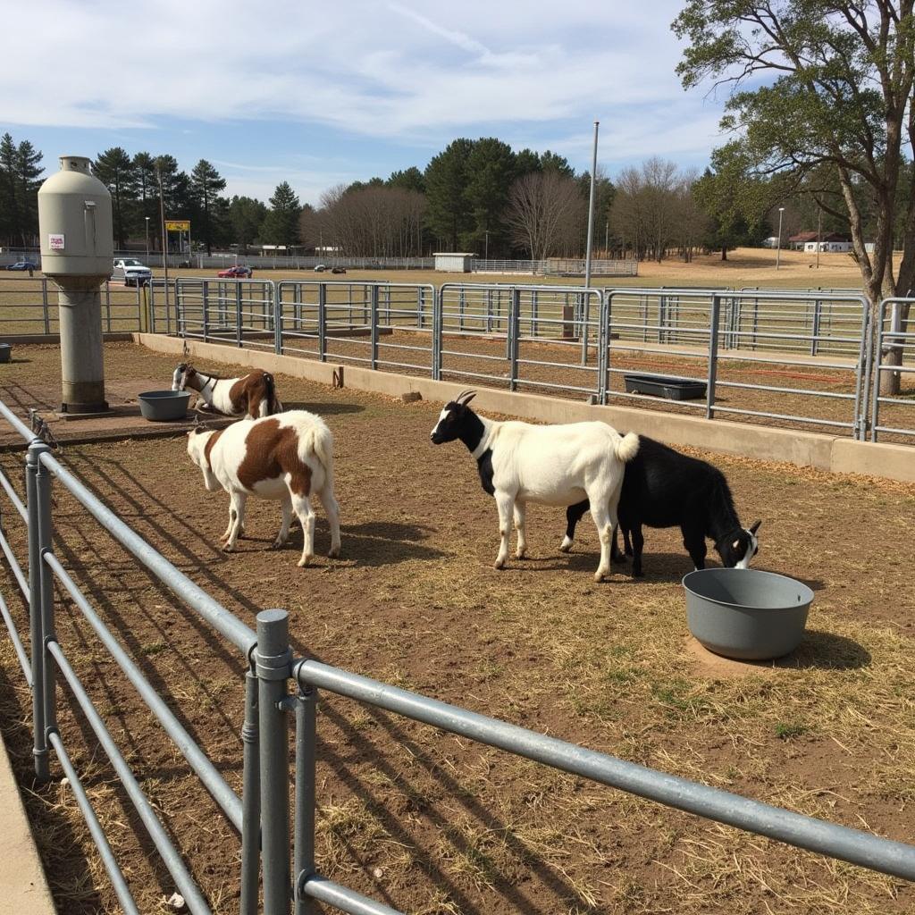 Modern Boer goat farm with infrastructure