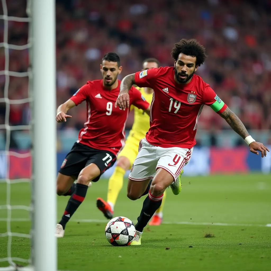 Mohamed Salah Scoring a Goal in the AFCON Final