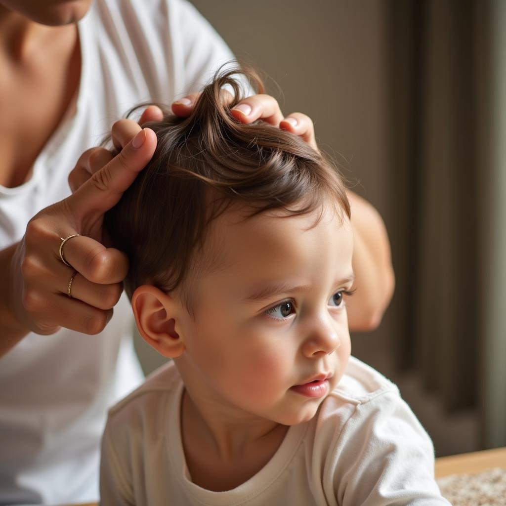 a-parent-moisturizing-their-baby-boy's-hair