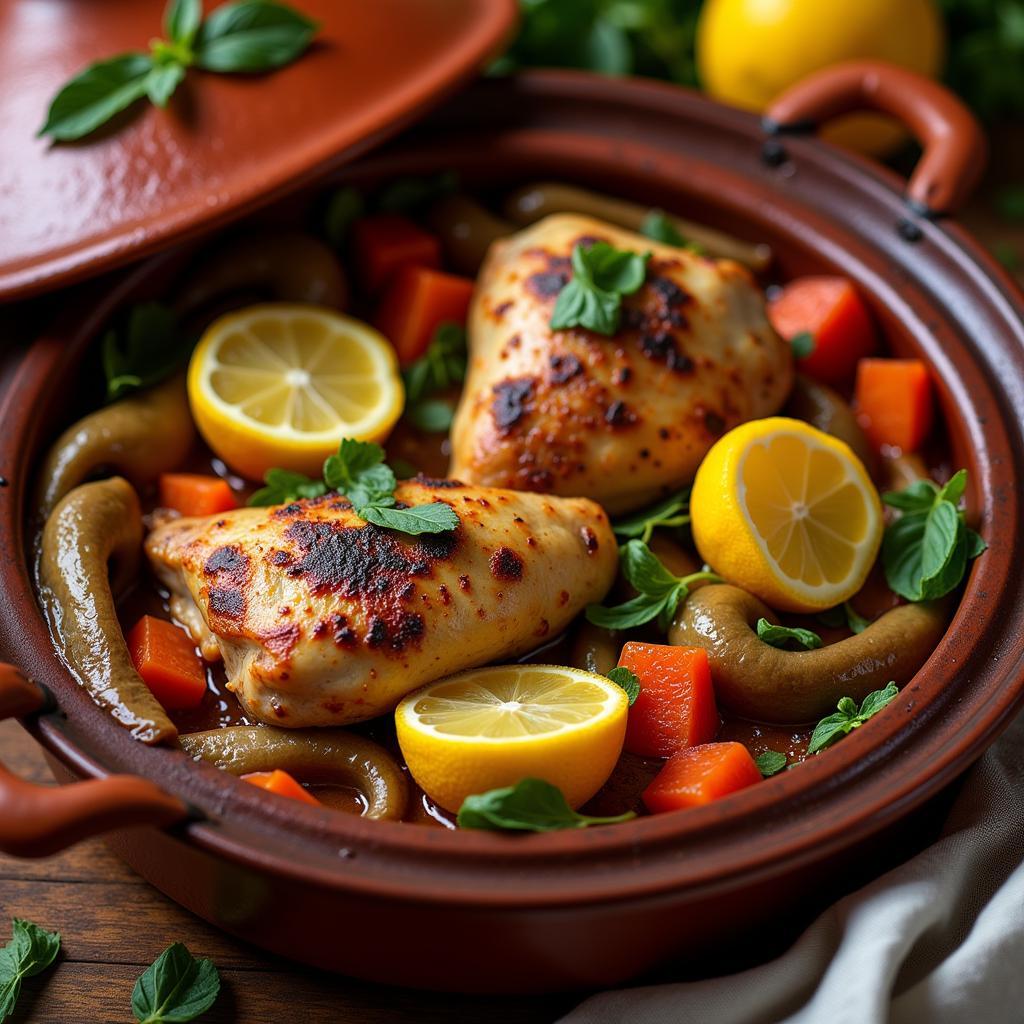 Moroccan Chicken Tagine with Preserved Lemons