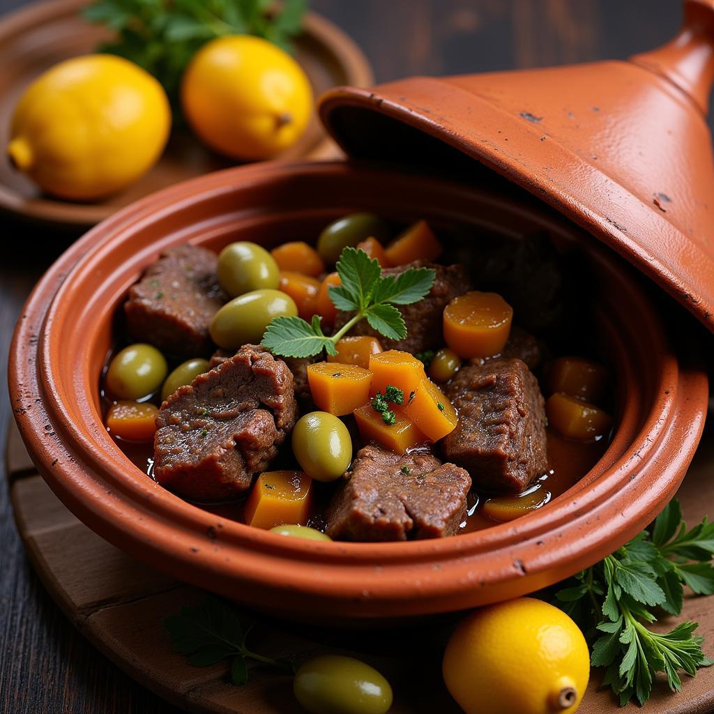 Aromatic Moroccan tagine with tender beef