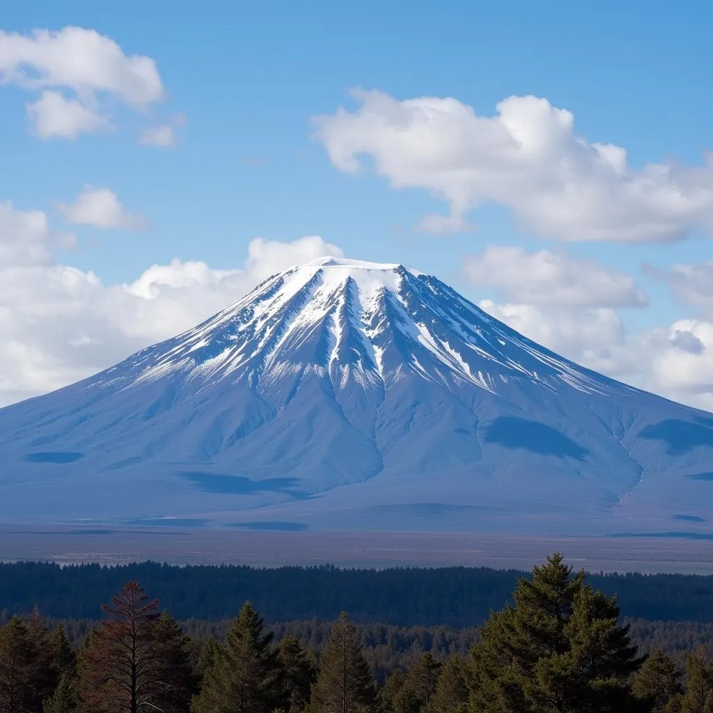 Mount Kilimanjaro covered in snow