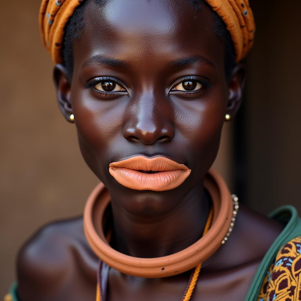 Mursi woman with a lip plate