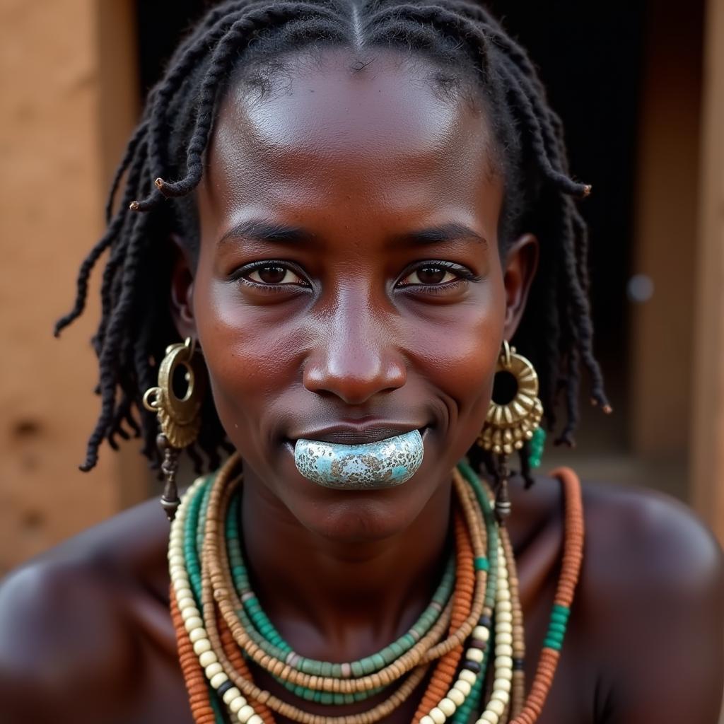 Mursi Woman with Lip Plate