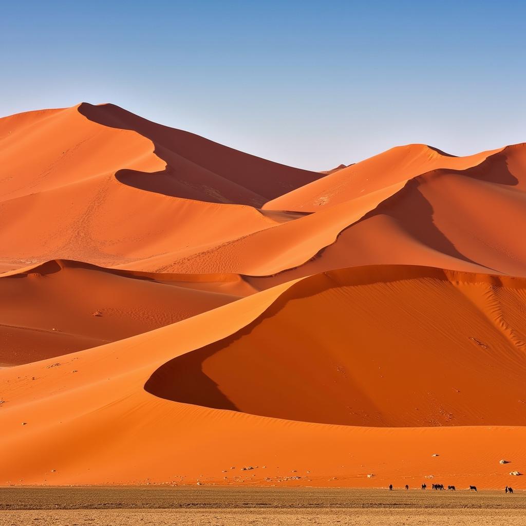 Namibia's iconic red sand dunes