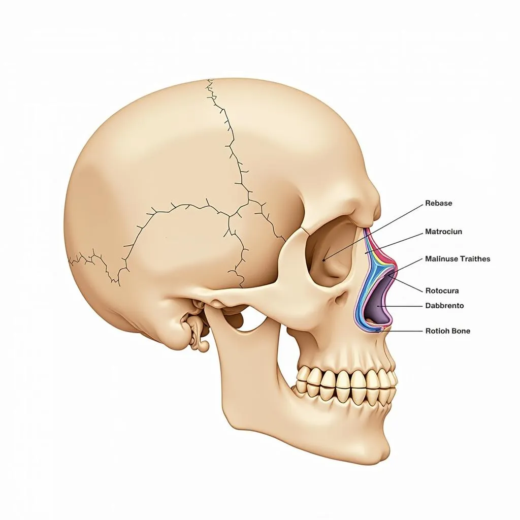 Human nasal bone anatomy diagram