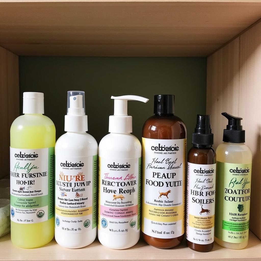 Natural Hair Products Displayed on a Shelf