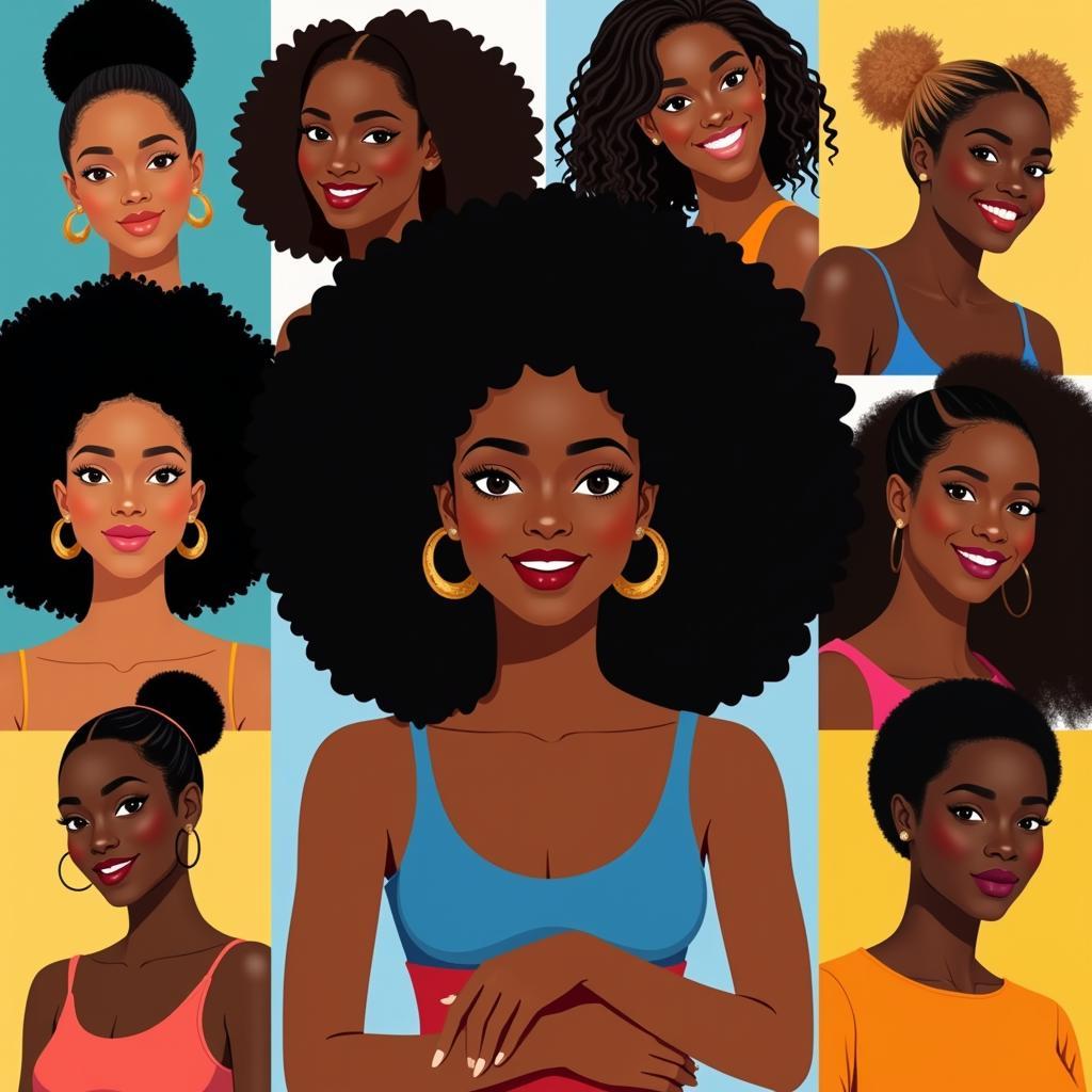 A celebration of natural hair styles in an African American online magazine 