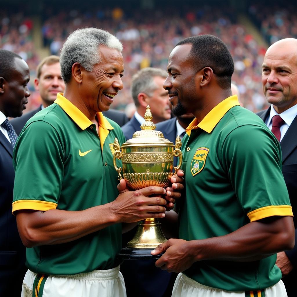 Nelson Mandela and Francois Pienaar