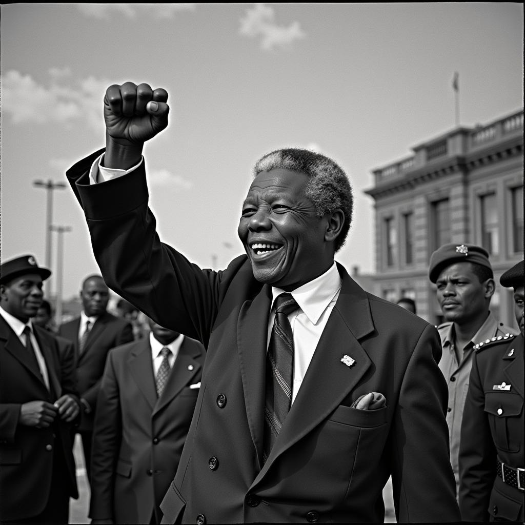 Nelson Mandela Celebrating Freedom