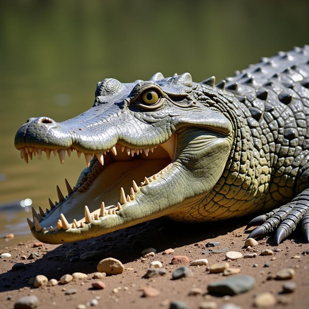 Nile Crocodile Basking in the Sun