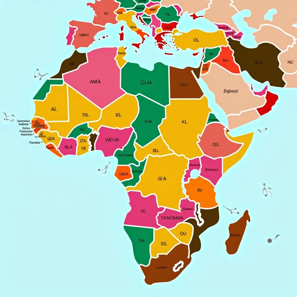 North African Countries Map