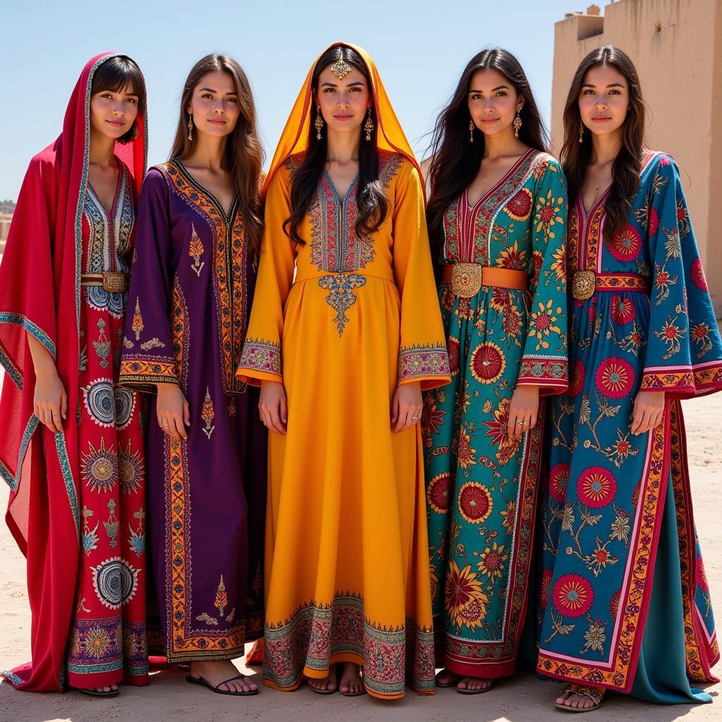 Women in Vibrant North African Dresses