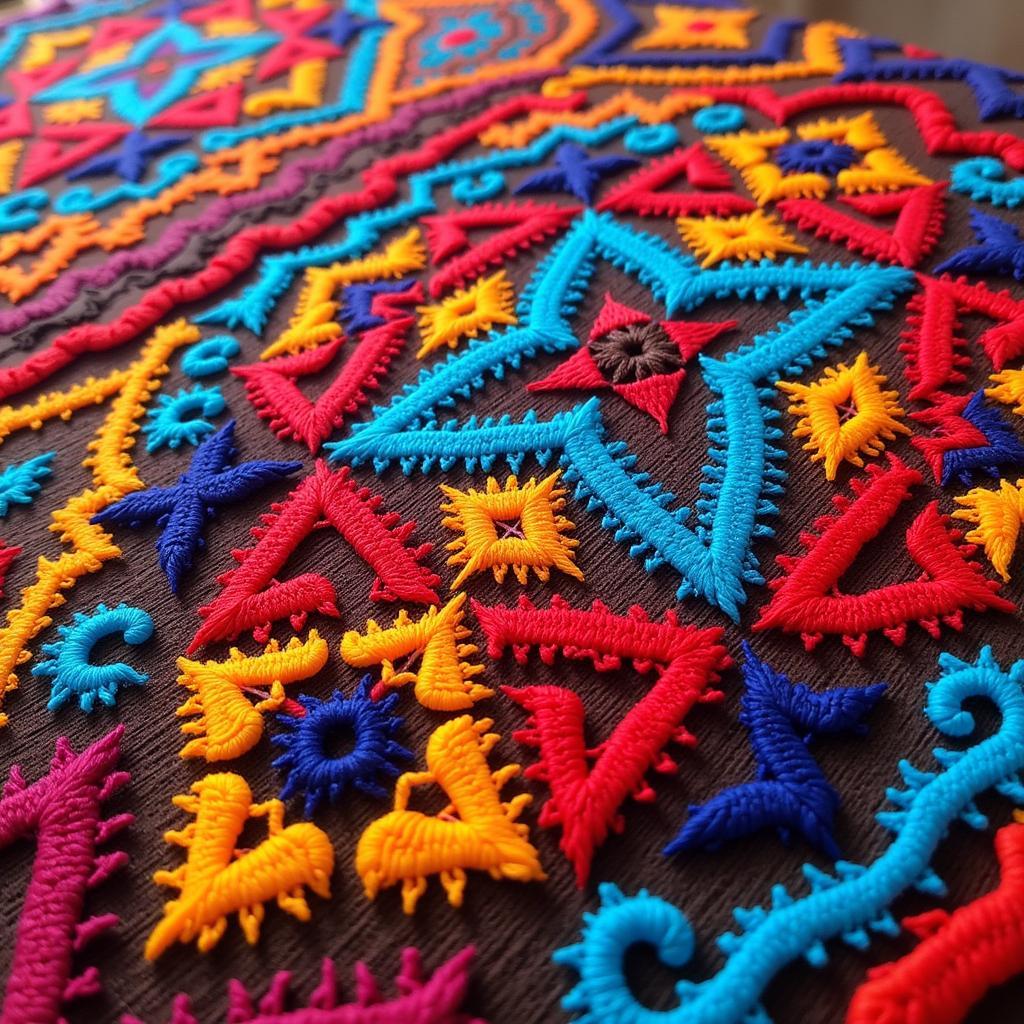 North African Embroidery with Geometric Patterns