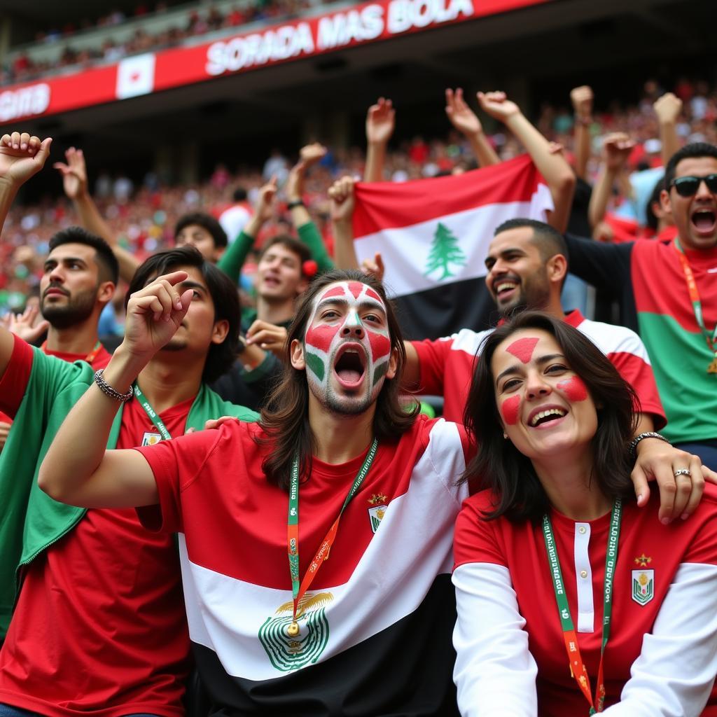 Fans of North African teams celebrate during the 2018 FIFA World Cup in Russia.