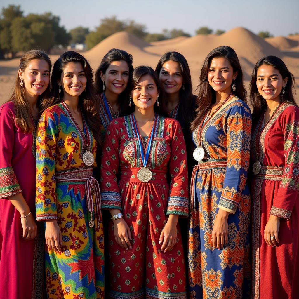 North African women in their traditional clothing